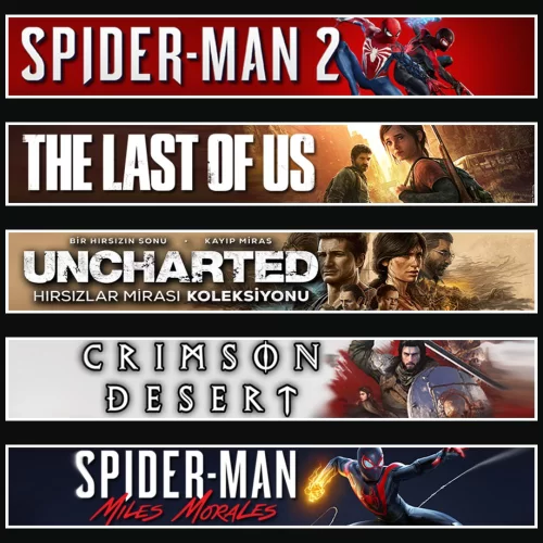 Spider 2 +TLOU1 +UNC. +Crimson +Miles